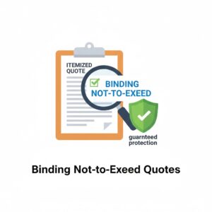 Written, itemized estimate that includes a Binding Not-to-Exceed Quotes