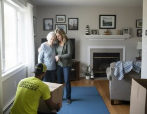 Vancouver moving team assisting a senior relocation with patience and careful handling.