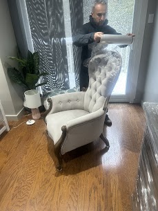 Crystal dessert glasses individually cushioned and packed upright for an apartment move in Halifax.