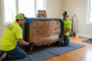 Professional Toronto movers packing and wrapping fragile or valuable household items safely.