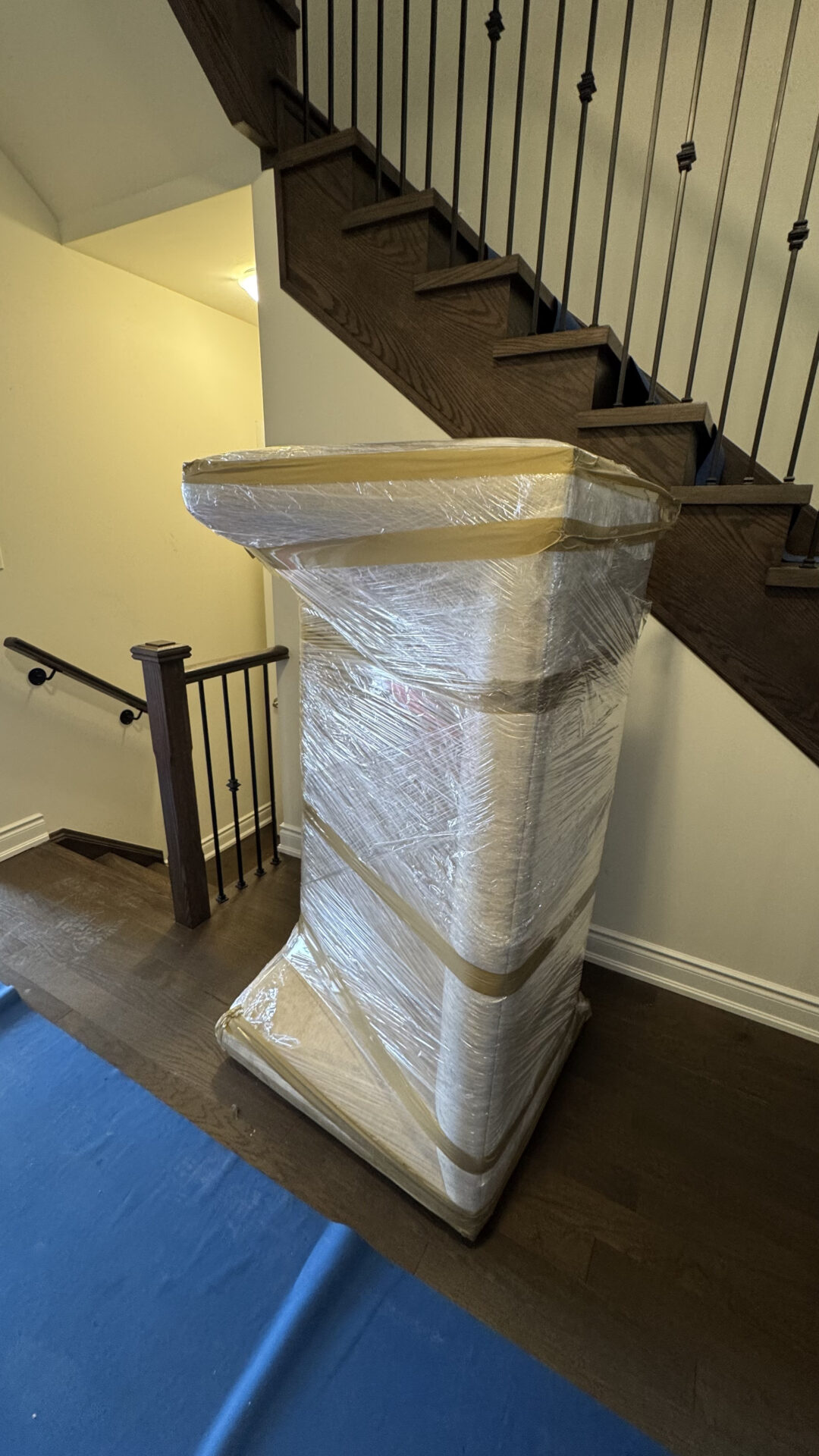 Fragile belongings staged efficiently for transport during a Ajax move.