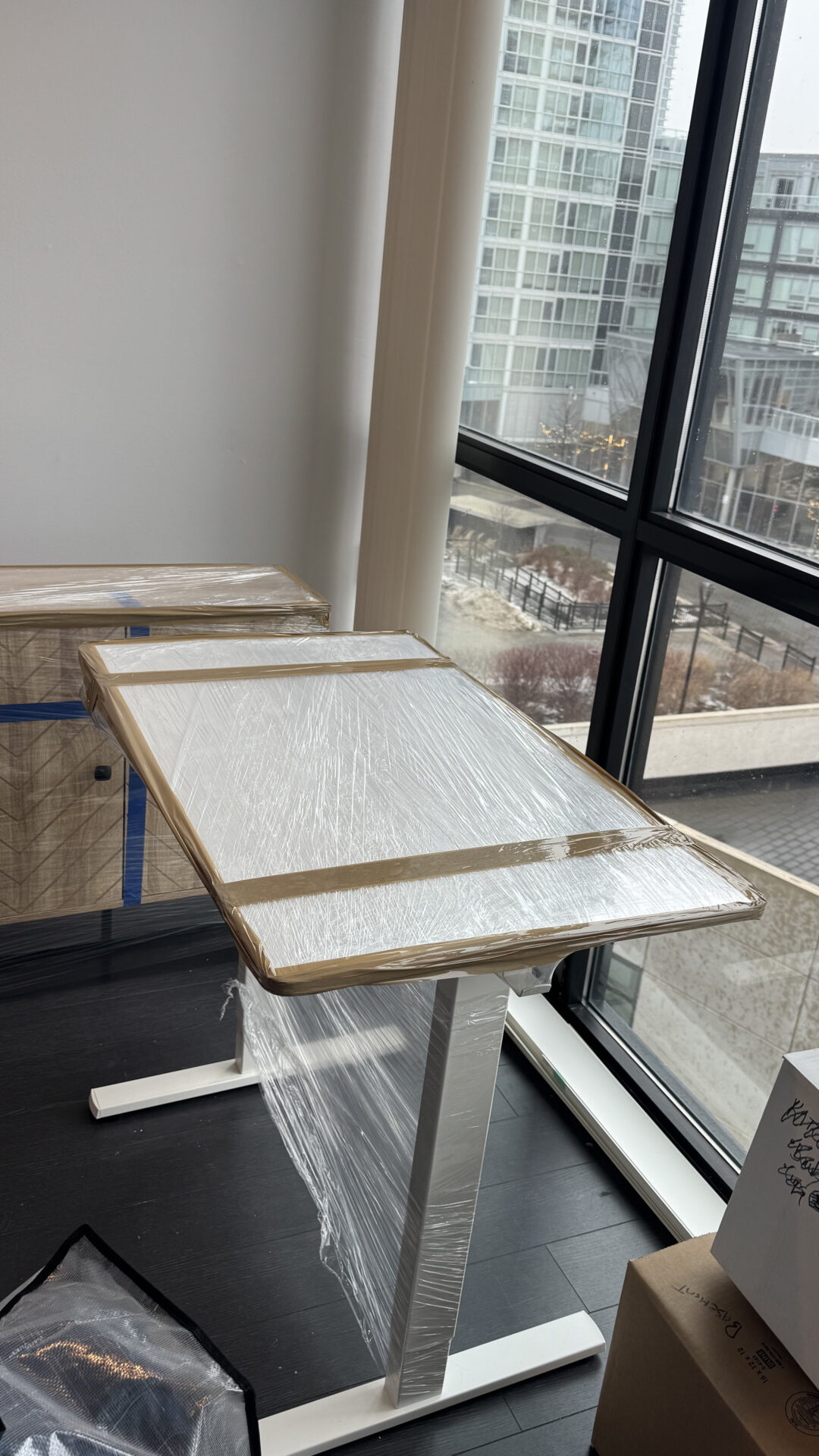 Priority cartons staged efficiently for transport during a Whitby move.