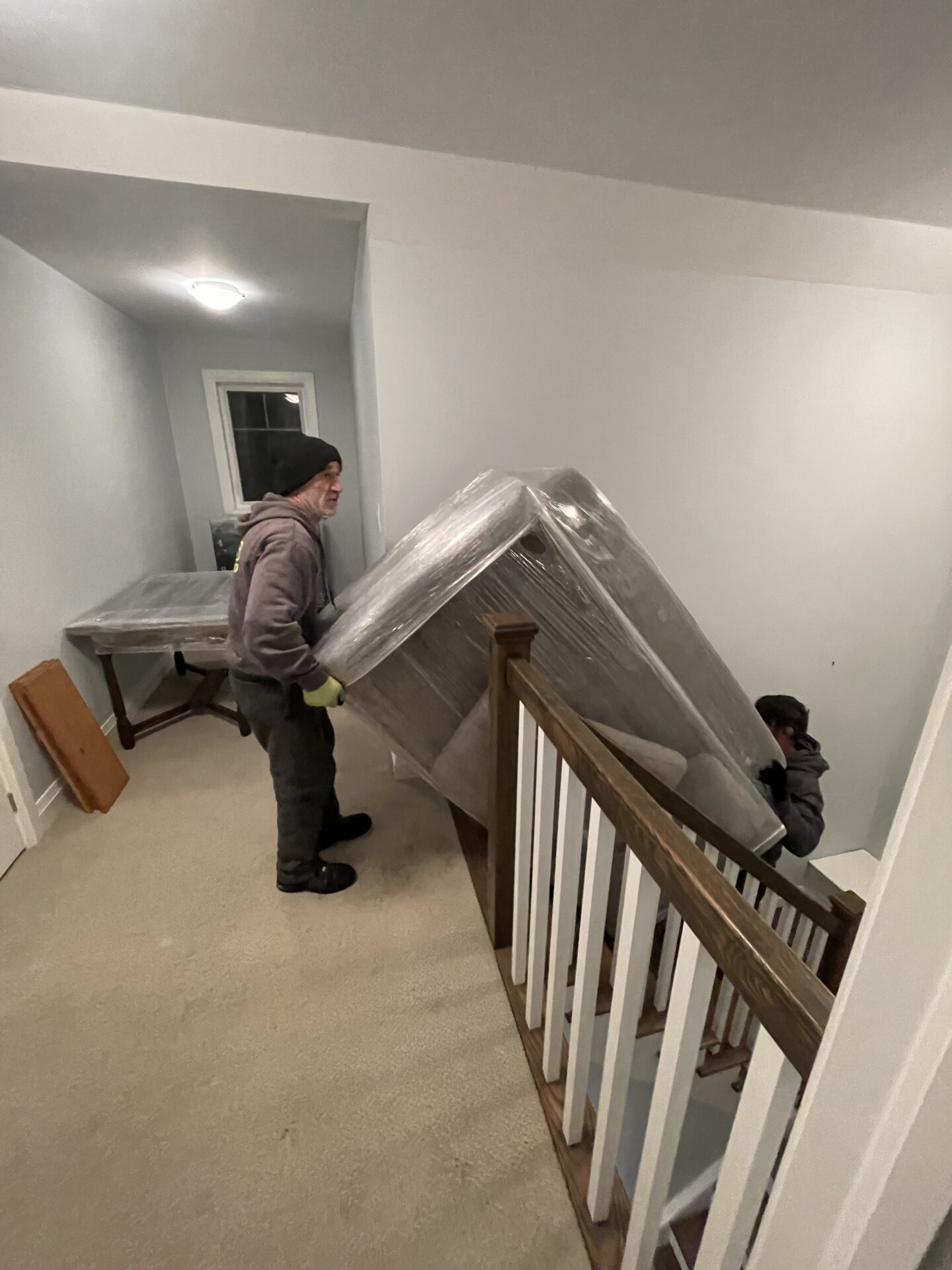 Secured crates for fragile glass items.