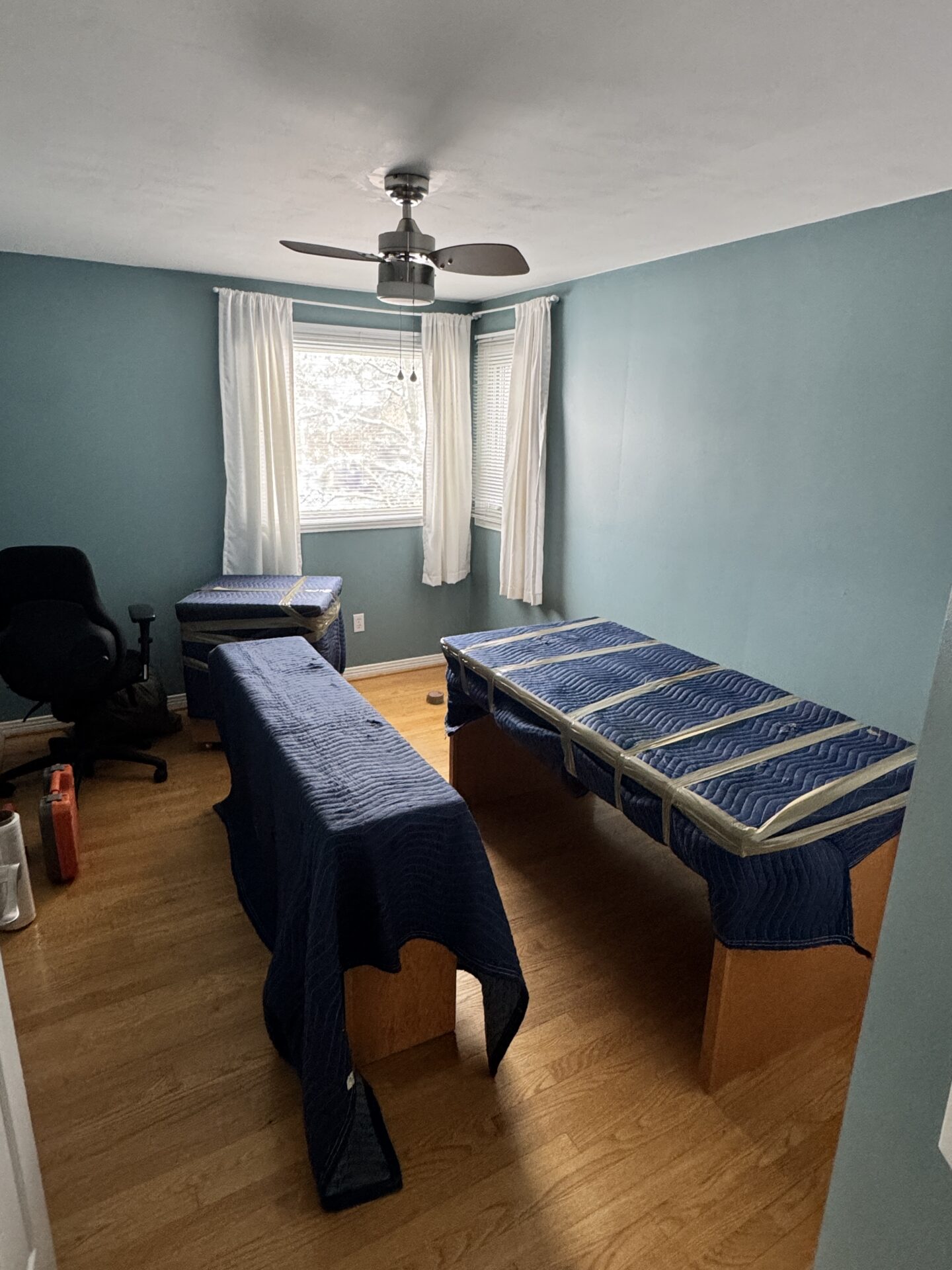 Fragile glassware staged efficiently for transport during a Winnipeg move.