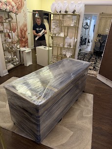 Movers carefully preparing furniture for a home move from Bayview Village to Carrville in Thornhill, ensuring safe winter transit.