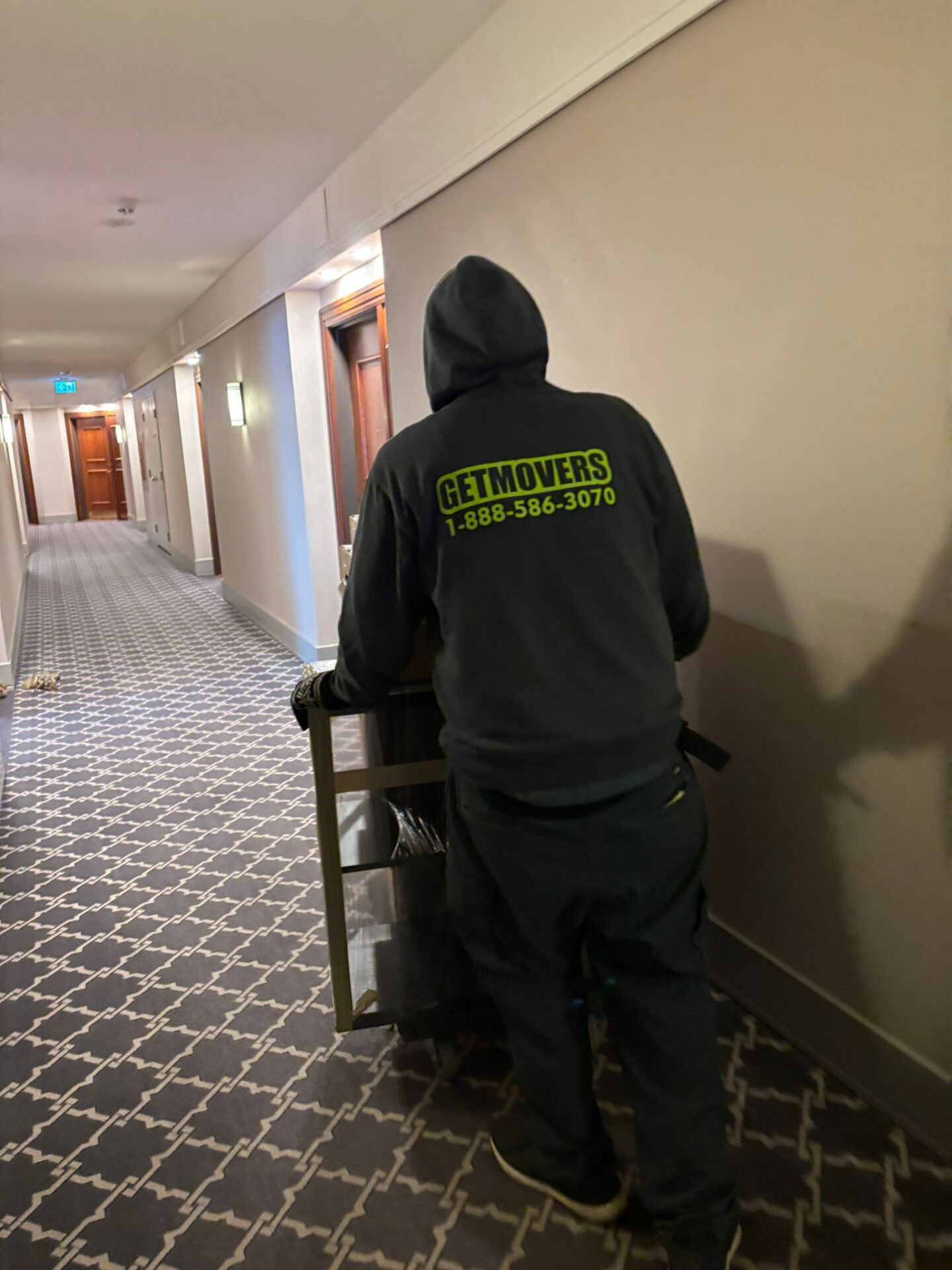 Get Movers team loading the truck in winter conditions in Hamilton.