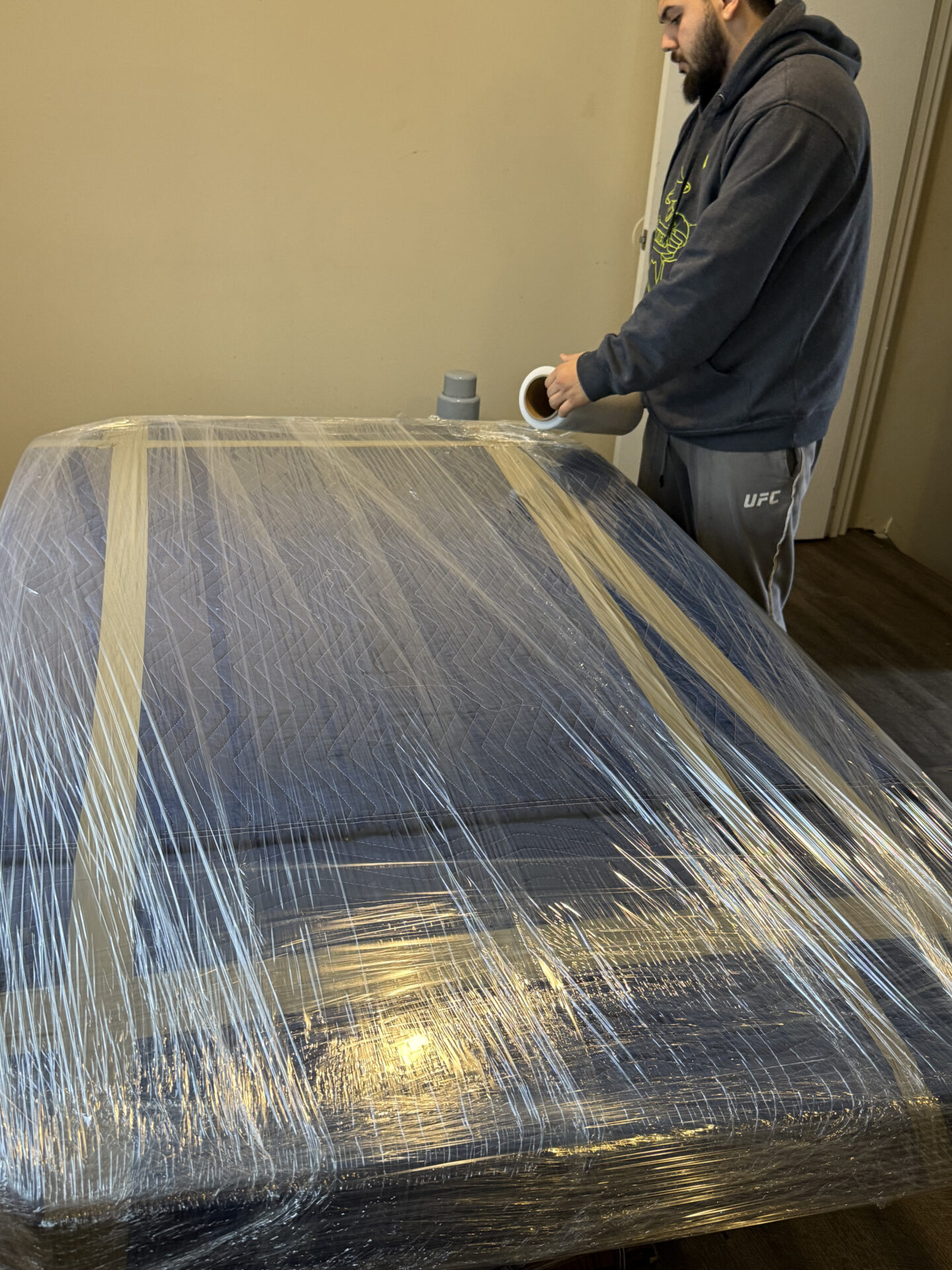 Priority cartons staged efficiently for transport during a London move.