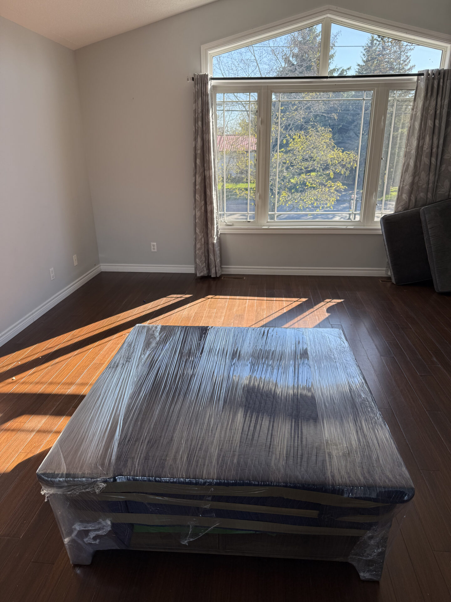 Priority cartons staged efficiently for transport during a London move.