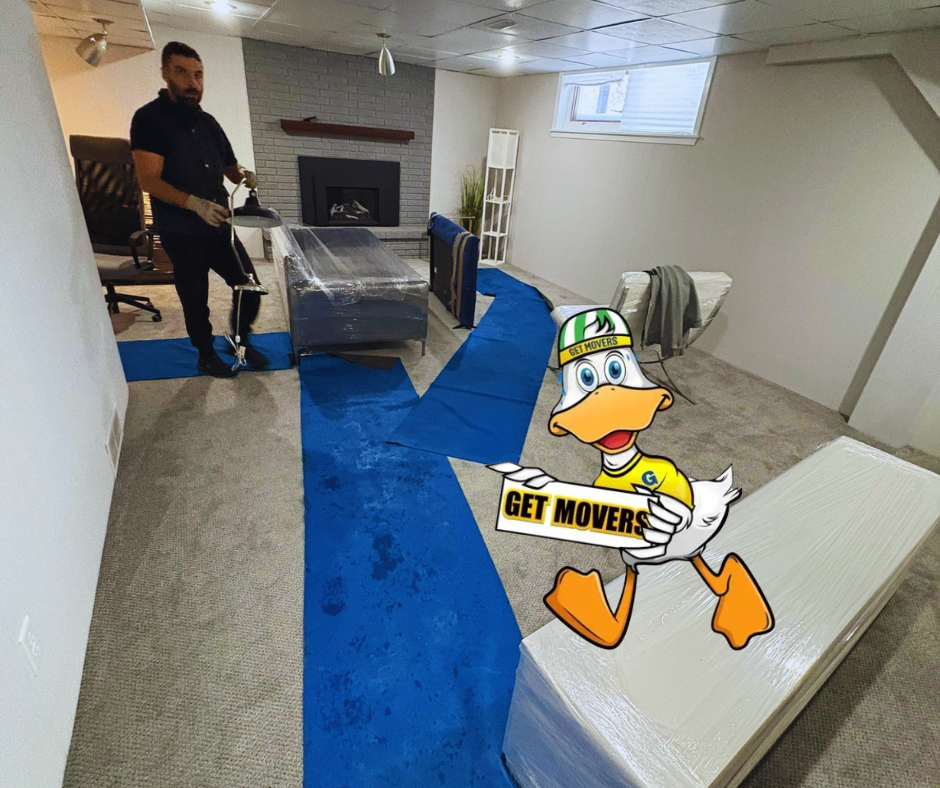 Get Movers team member working efficiently during a residential move.