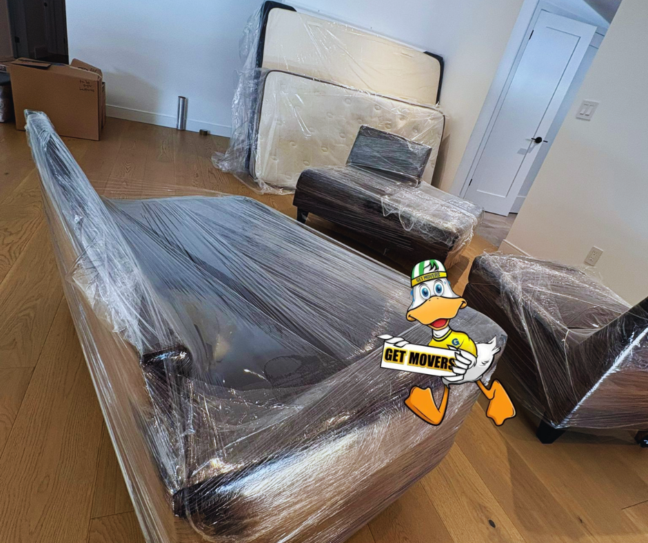 Priority cartons staged efficiently for transport during a North York move.