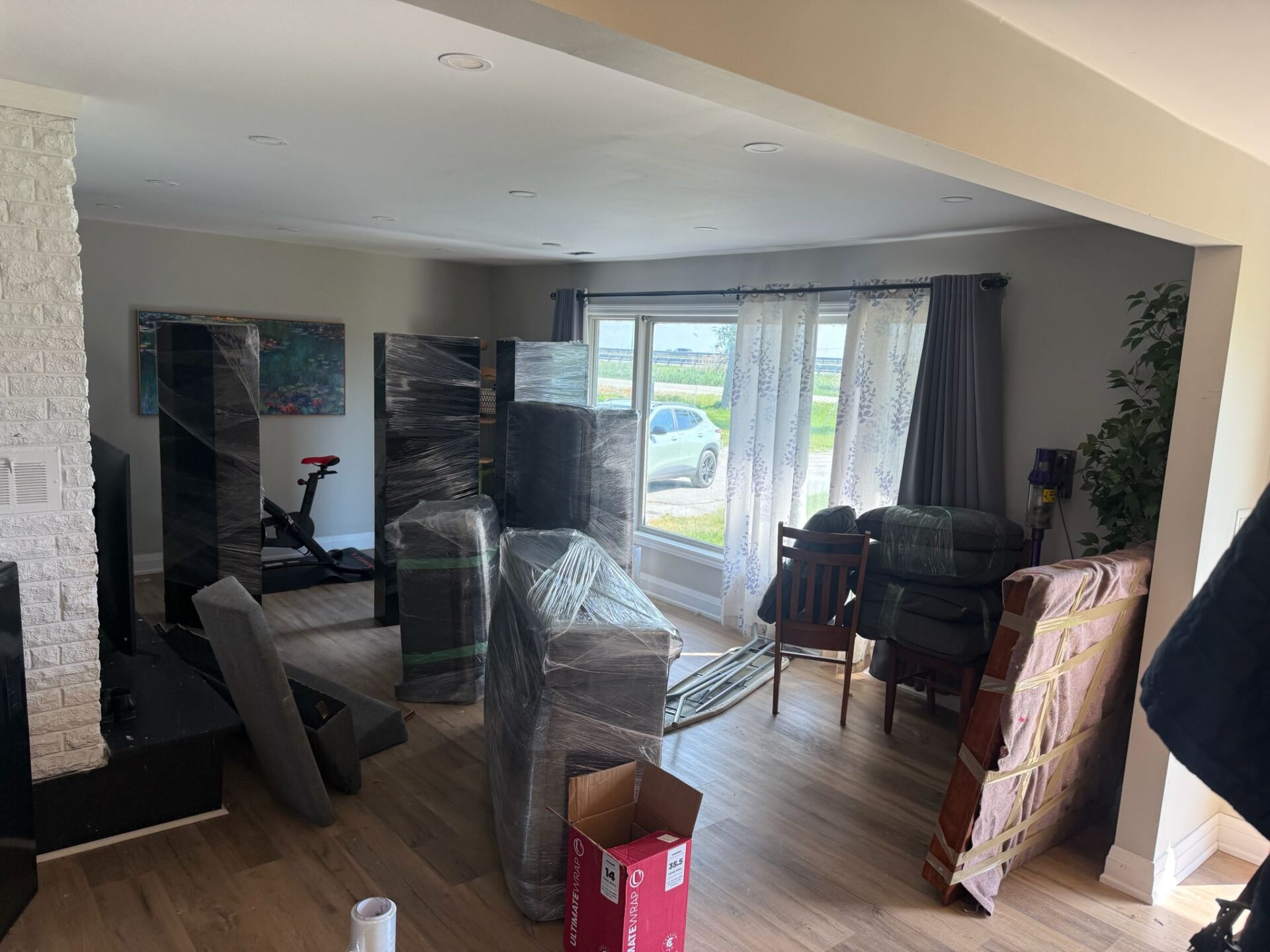 Moving from Lockview Rd — truck on suburban road