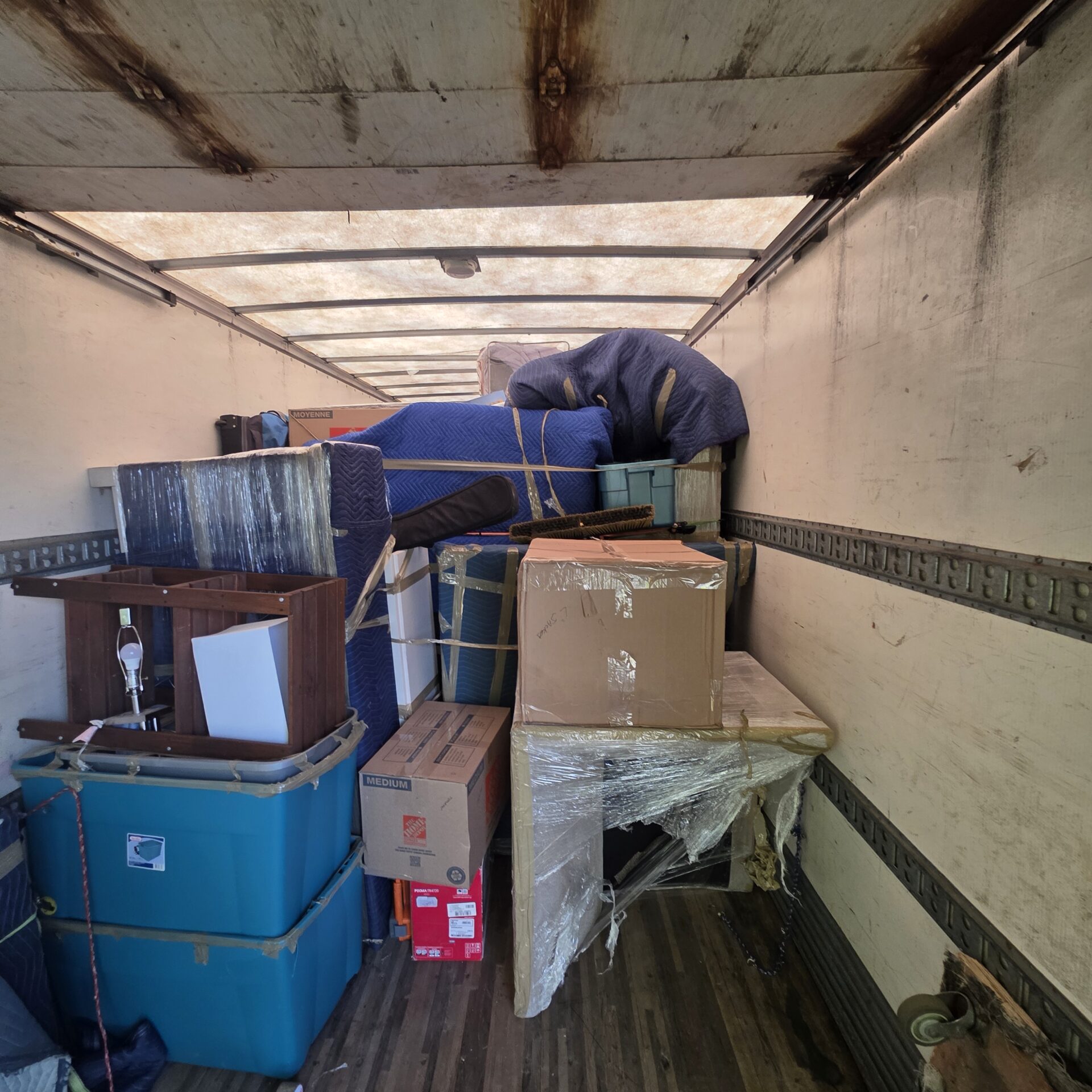 Fully loaded moving truck ready for Kentville