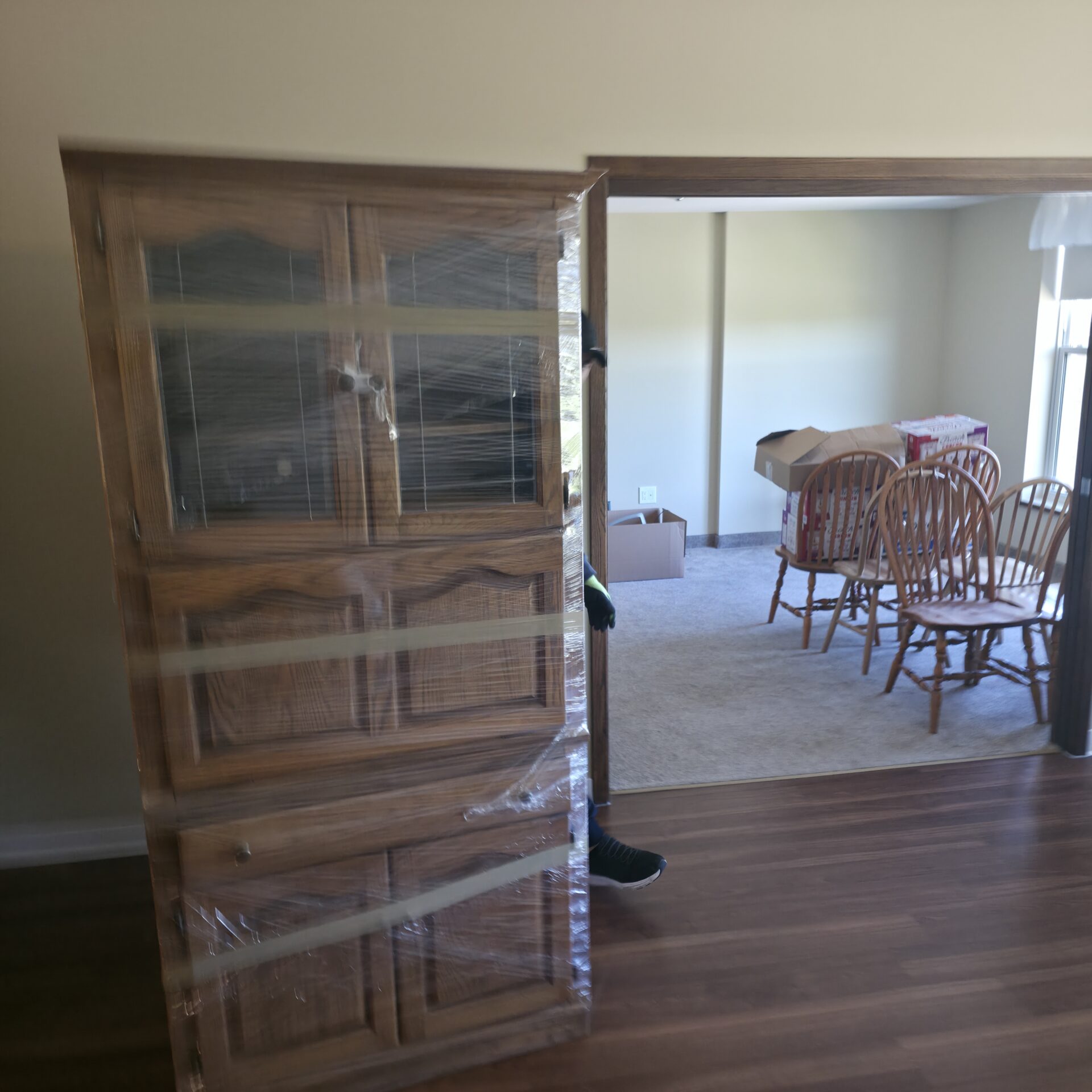 Moving from Glendale Drive — truck on suburban street