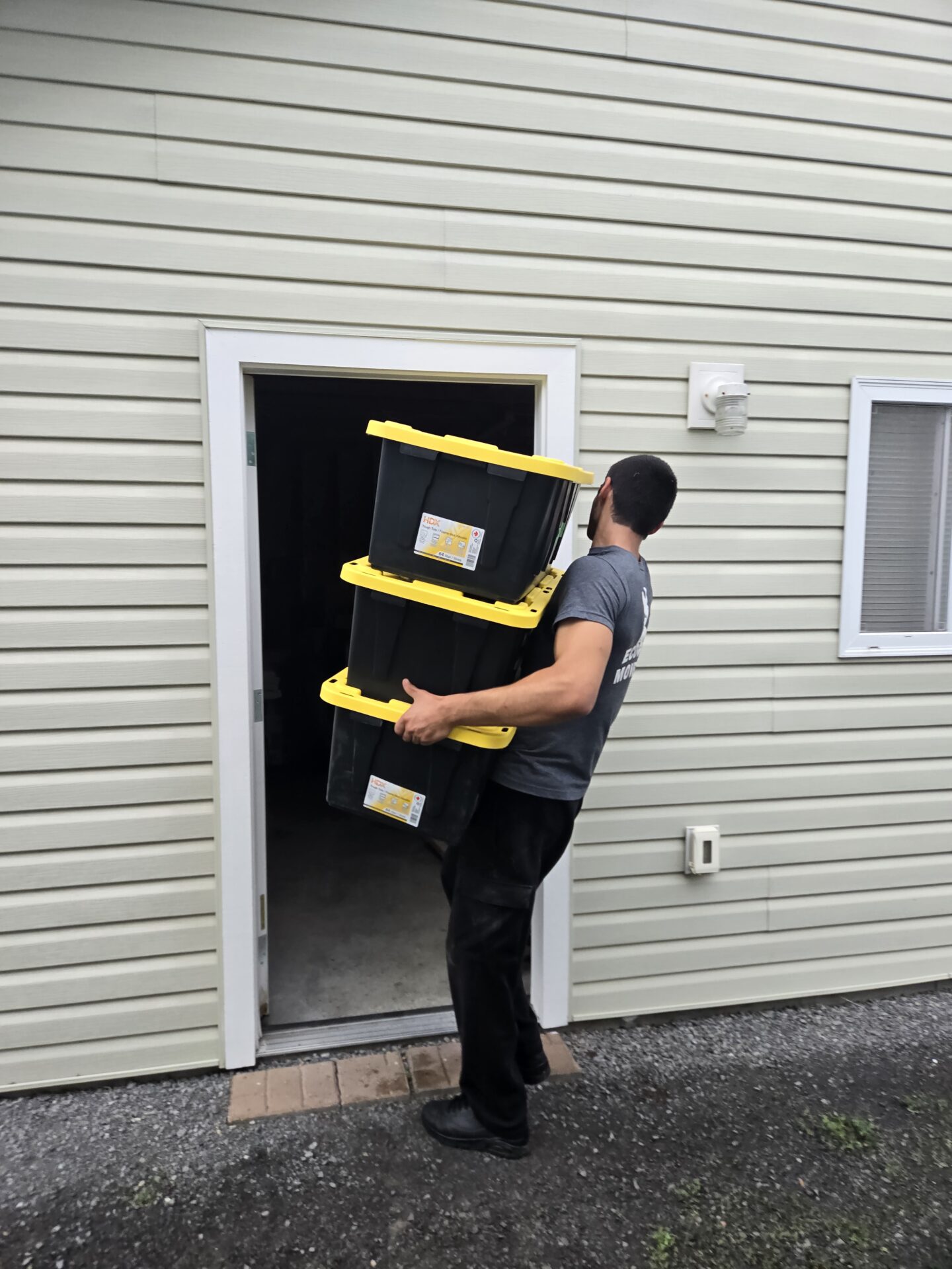 Moving from Steeplechase St — truck on subdivision road