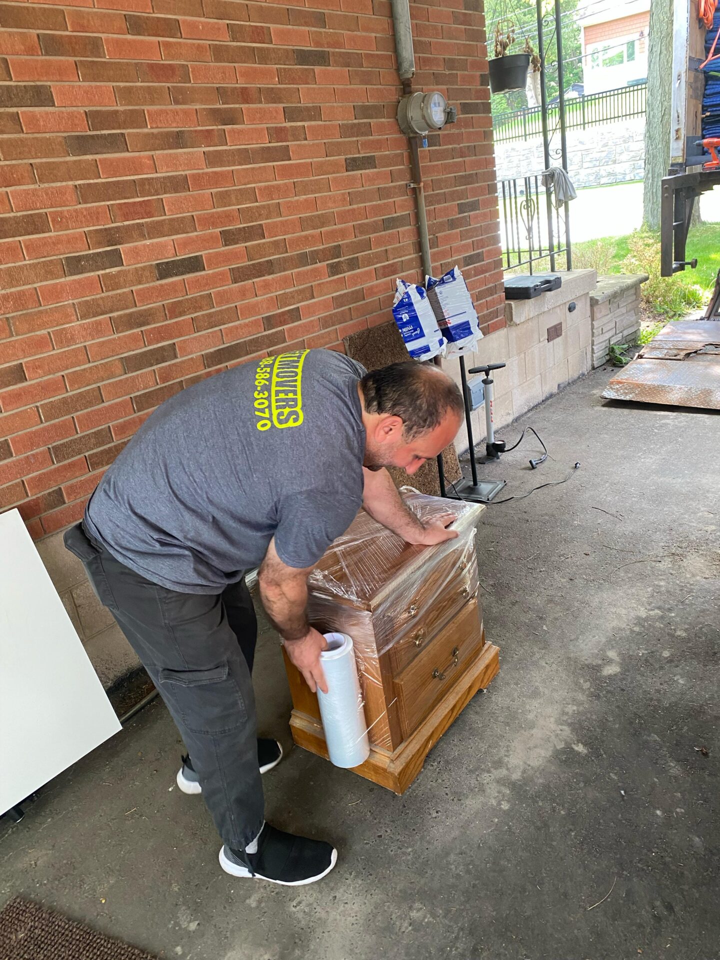 Moving from Caldwell Rd — truck safely positioned