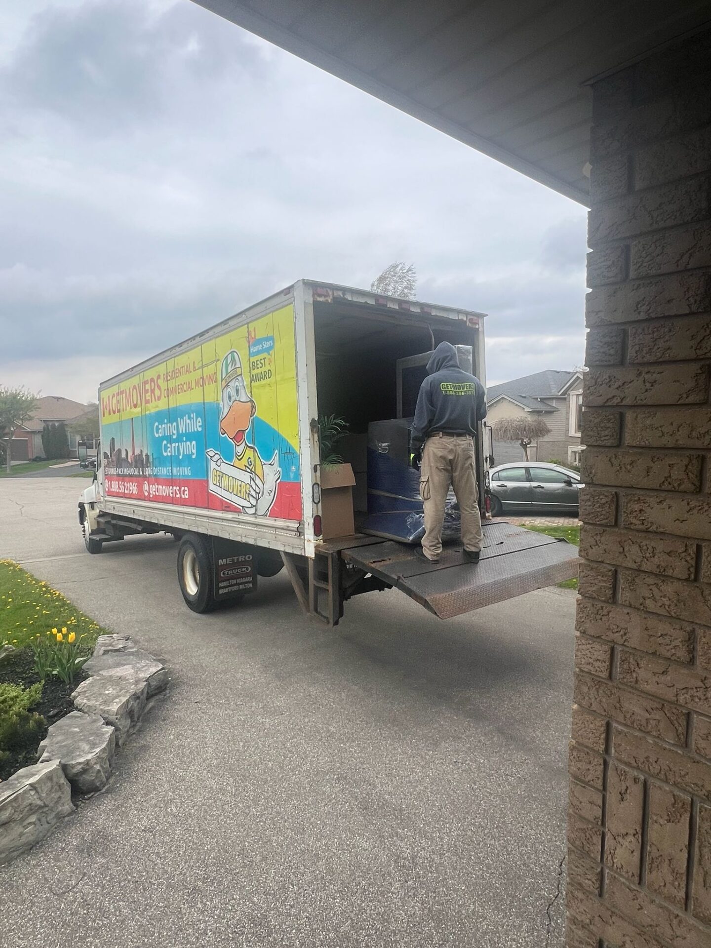 Moving from Shellard Lane — truck on street