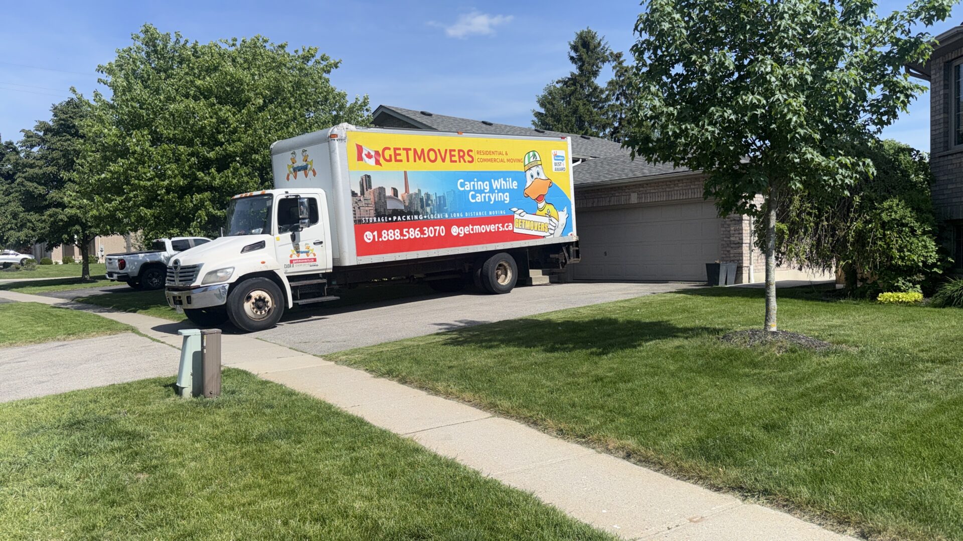 Eagle Place South Pocket move — carefully wrapping furniture