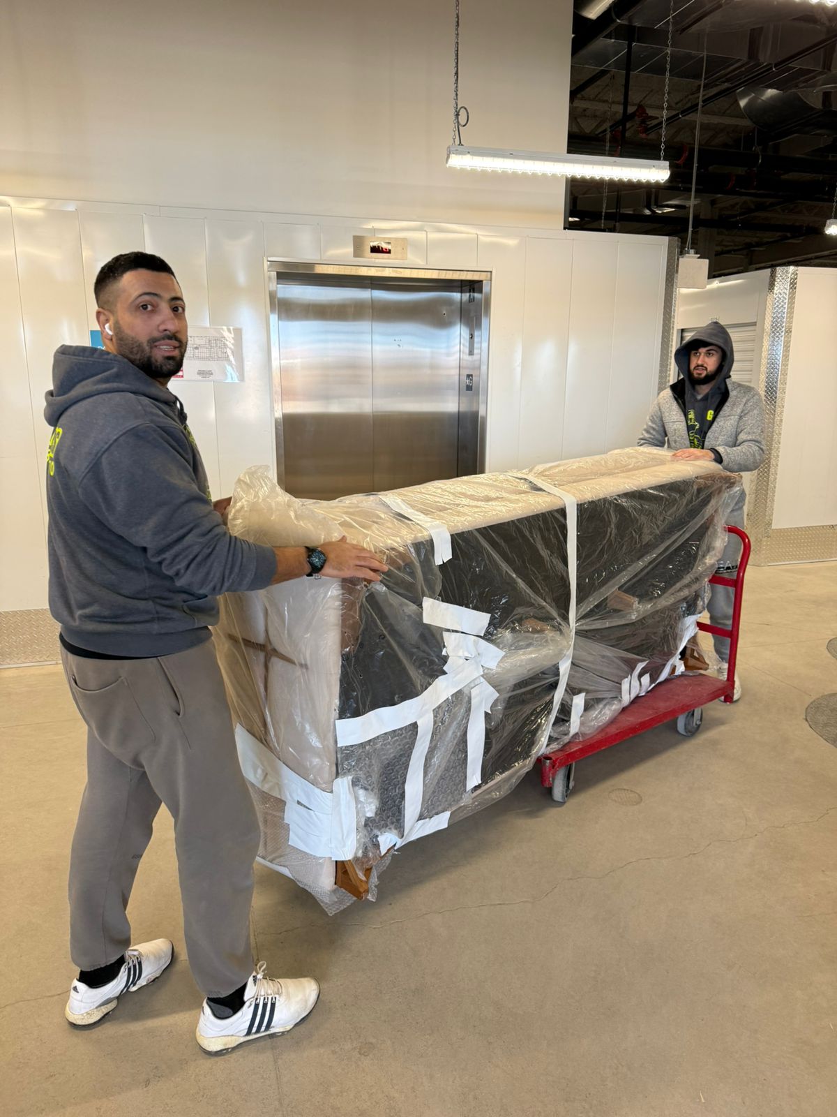 Furniture carefully wrapped and protected