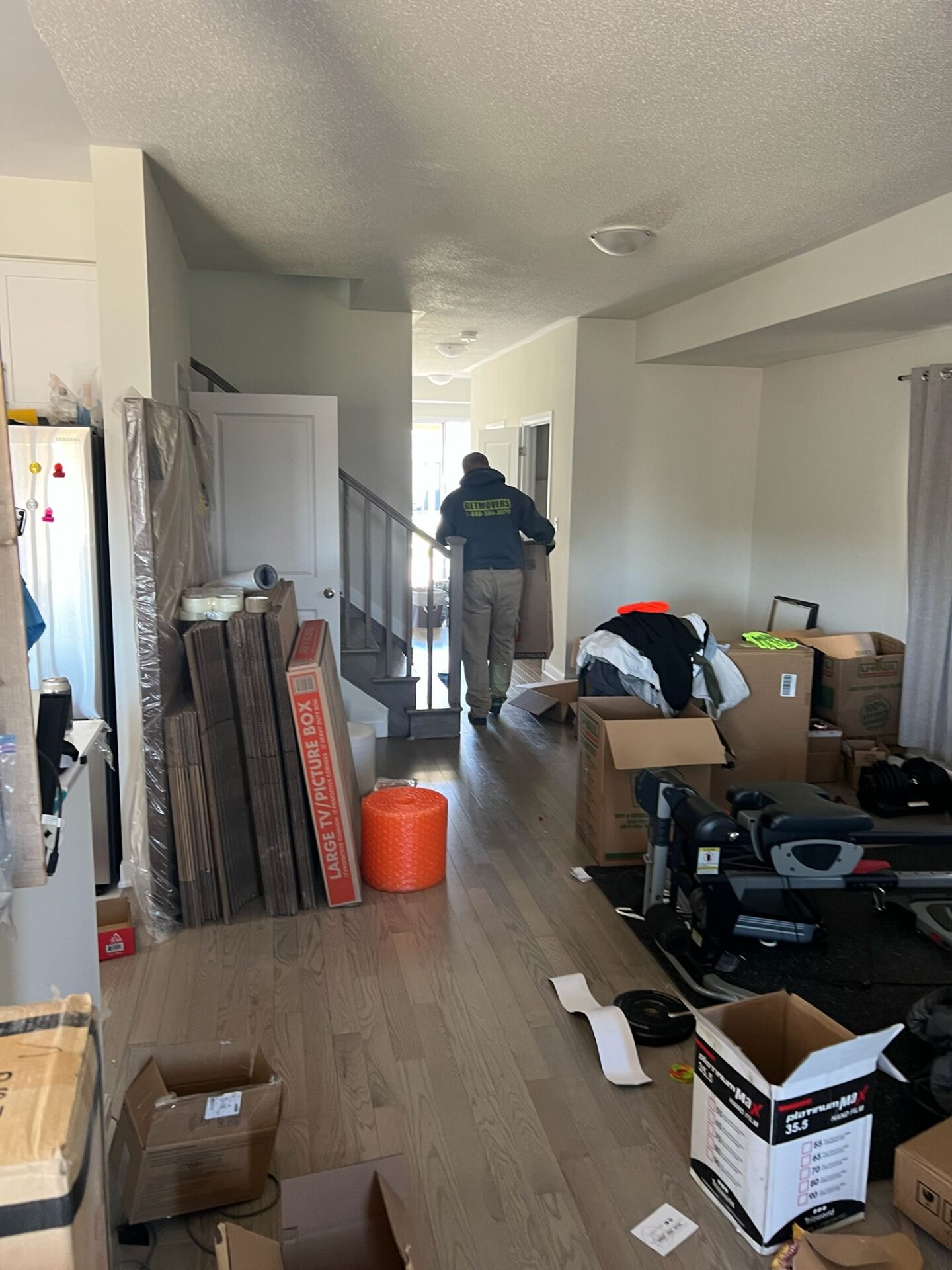 Moving from St. Paul Ave — truck positioned near mature trees