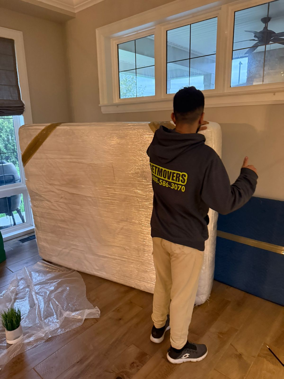 Moving from Chameau Crescent — truck on residential road