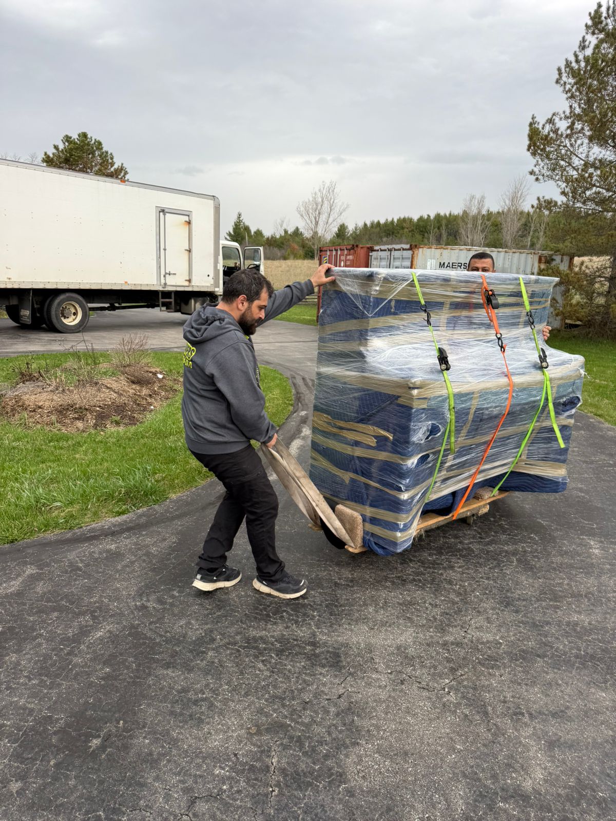 Moving truck parked safely in Bridgewater