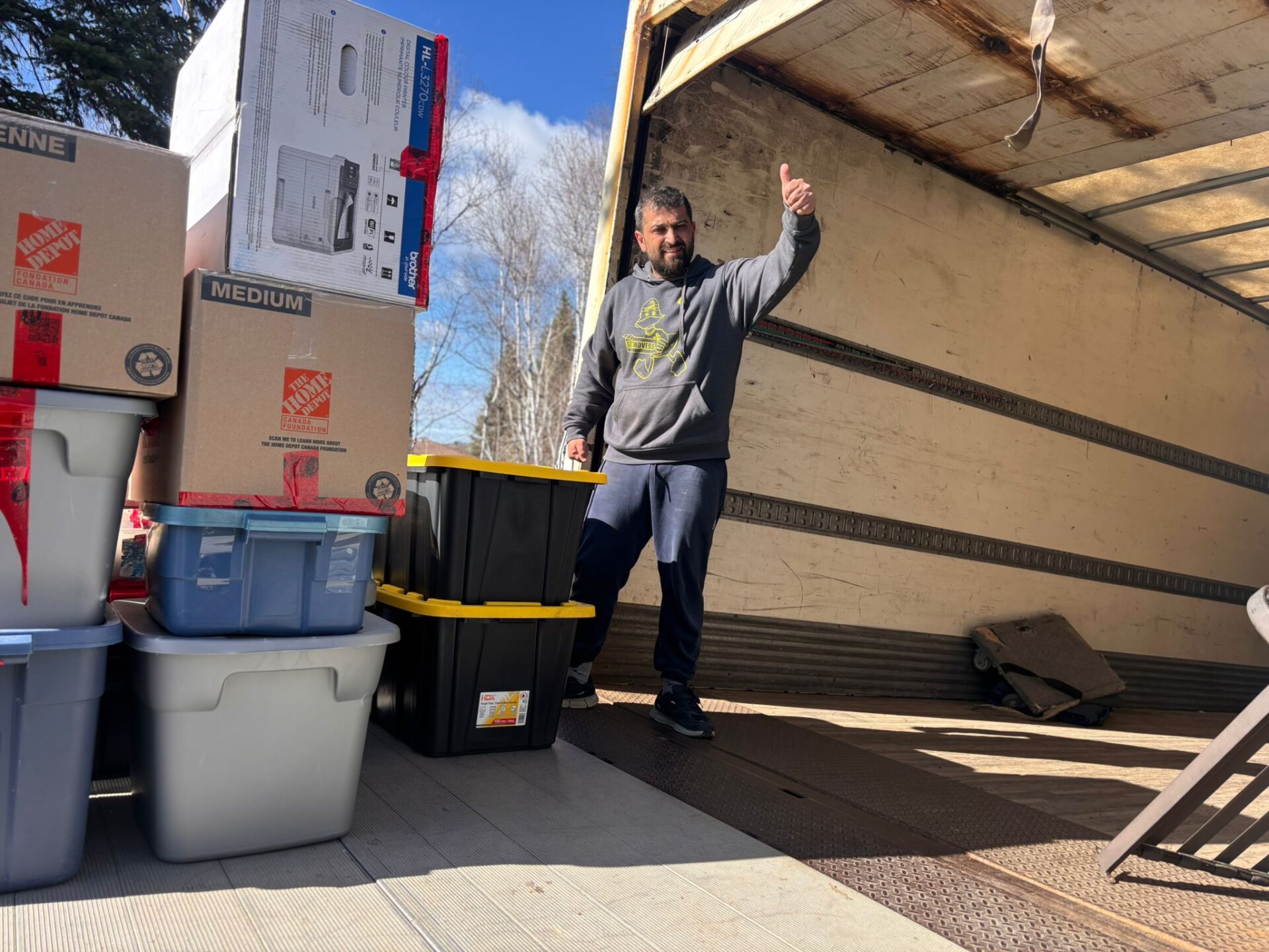 Echo Place move completed — crew loading