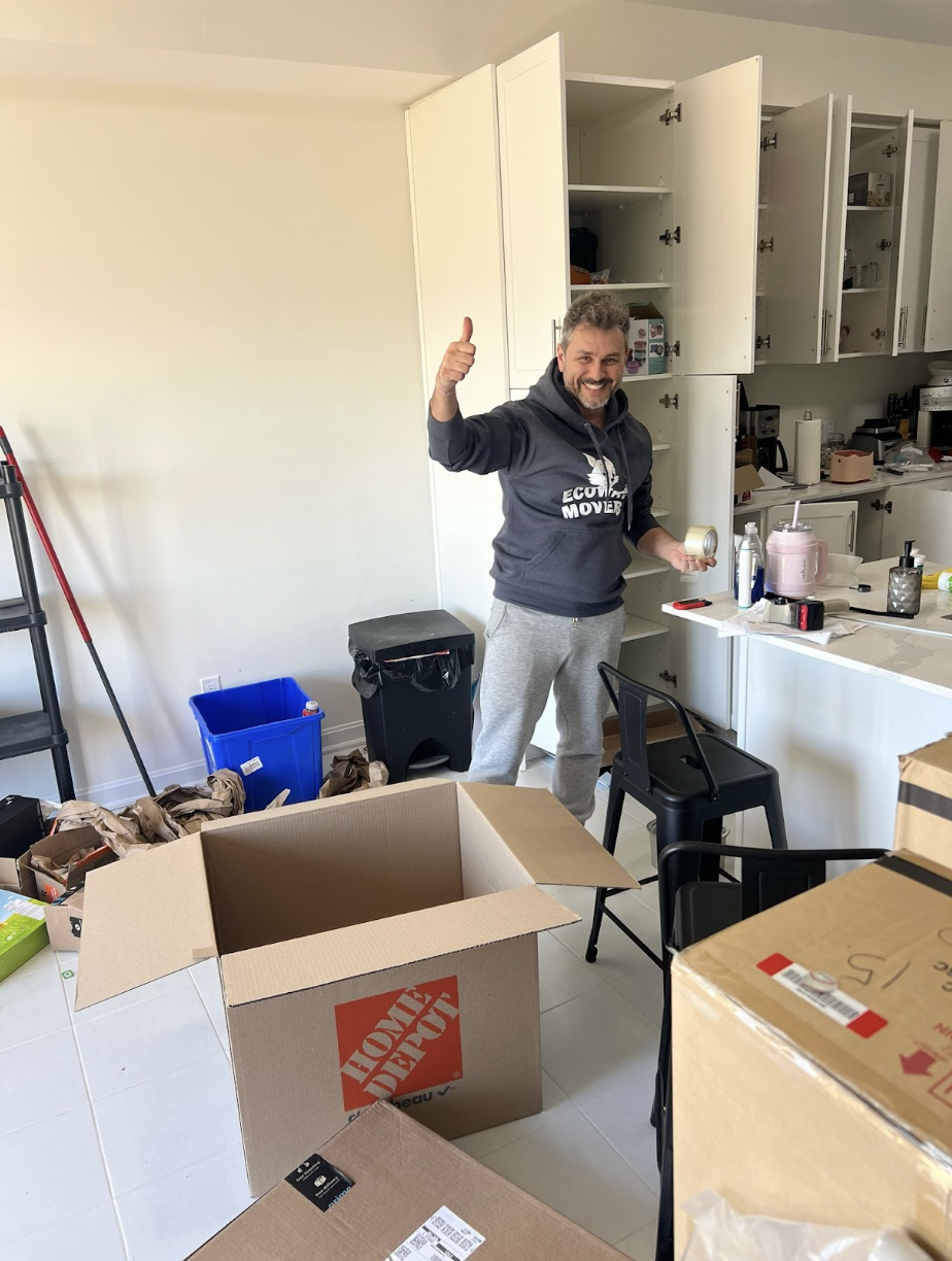 Furniture secured in moving truck during Ocean Boulevard relocation