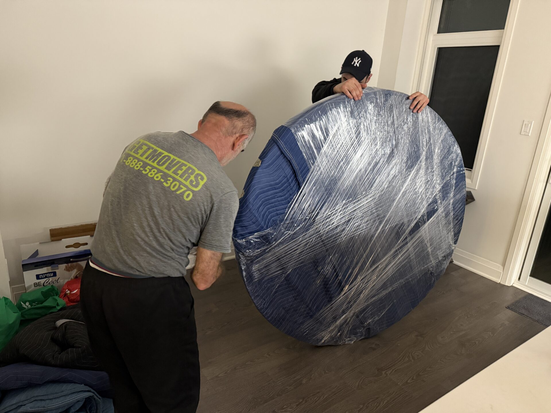 Unloading furniture in Central Oshawa