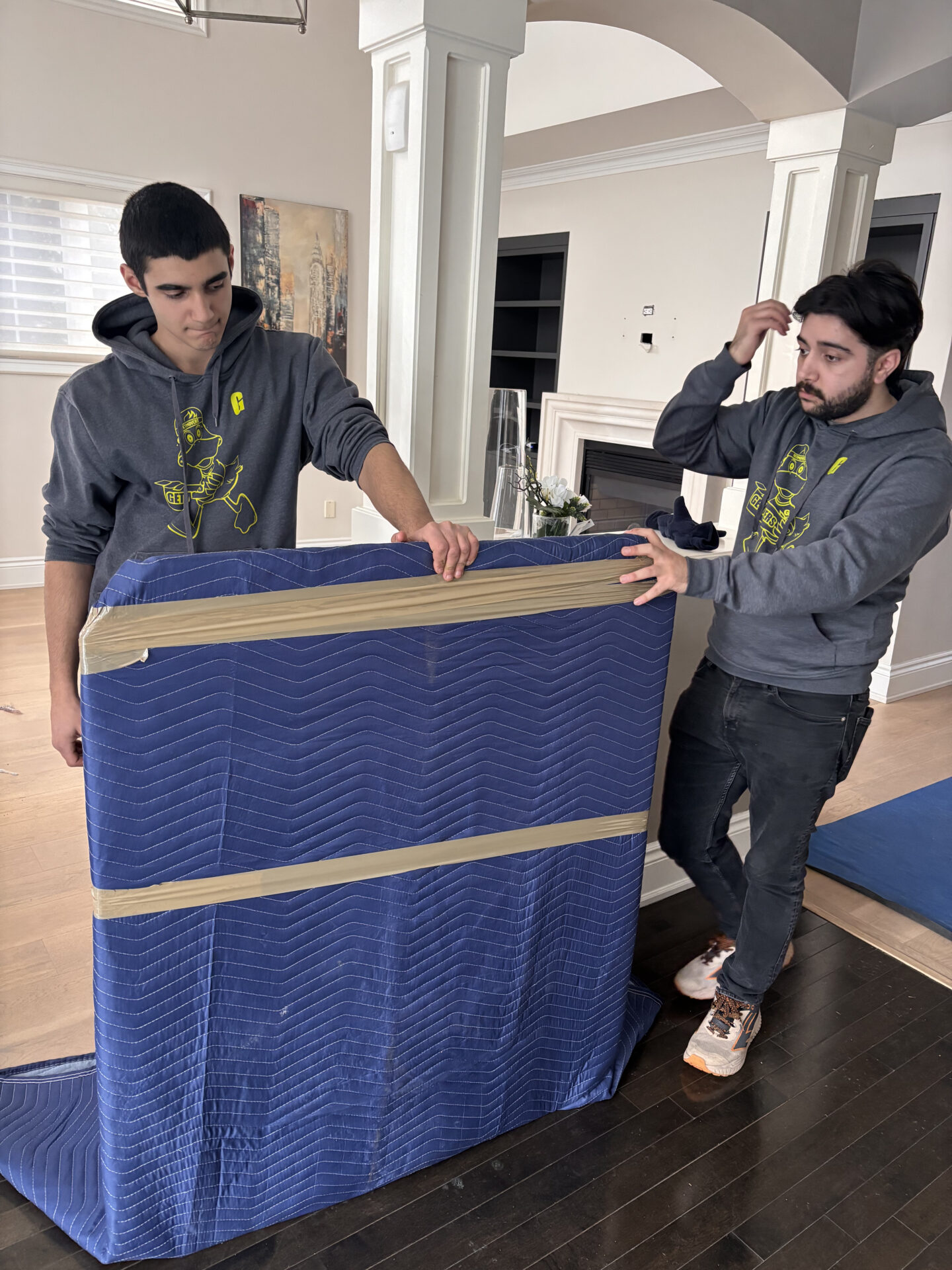 Moving from Somerville St — truck on residential road