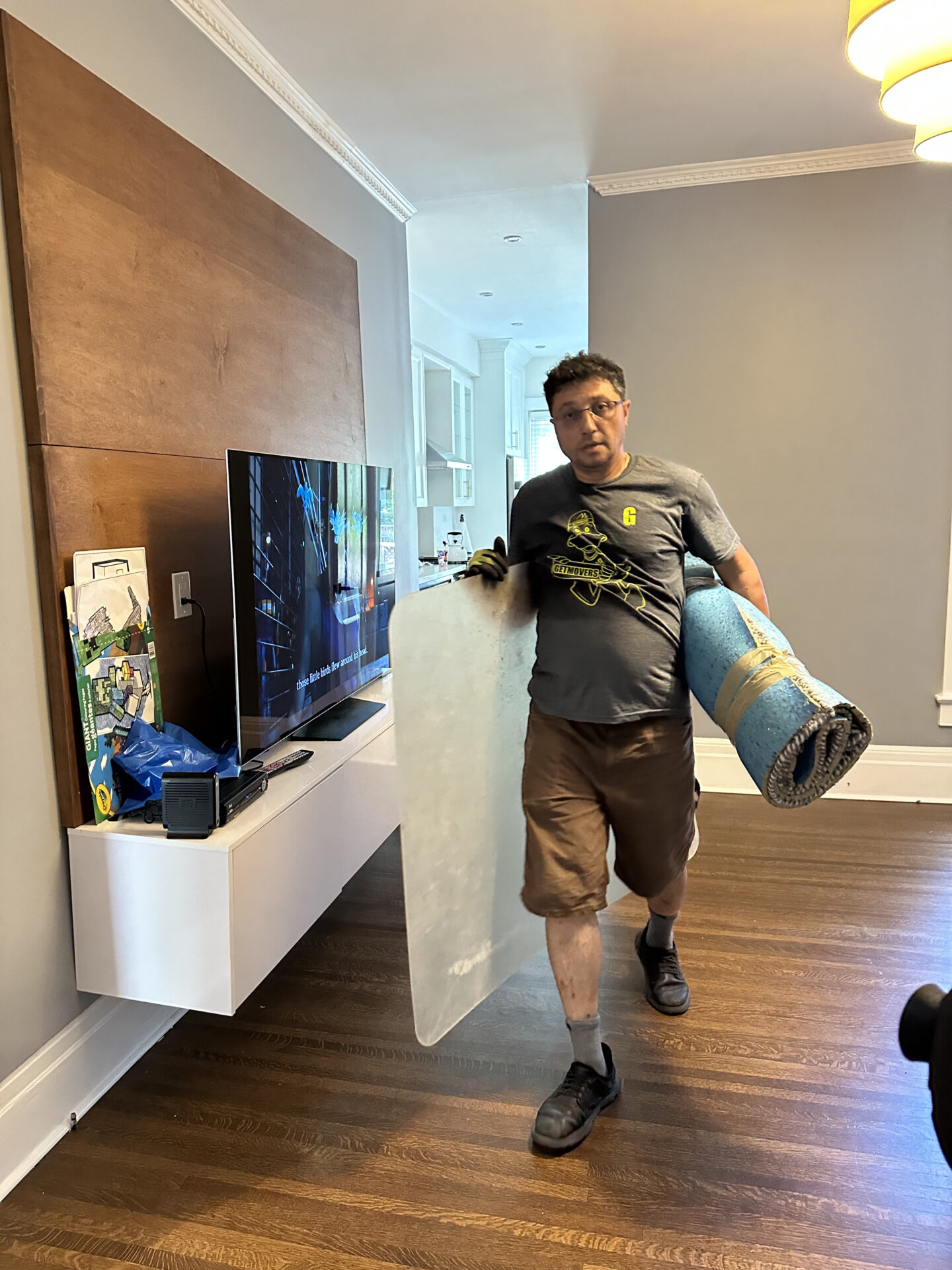 Seagrave move completed — crew loading residential home