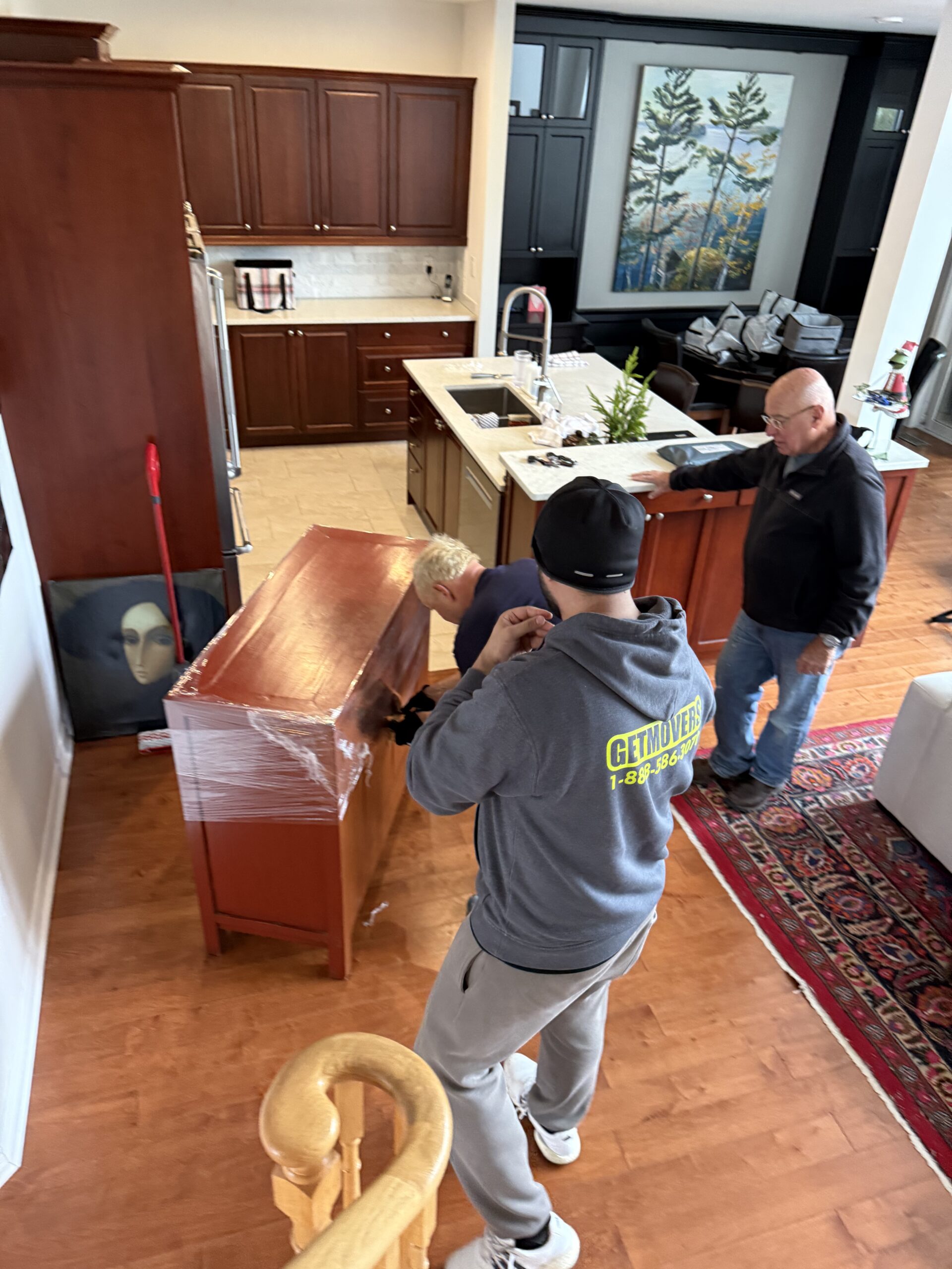 Our movers securing oversized furniture in Jefferson