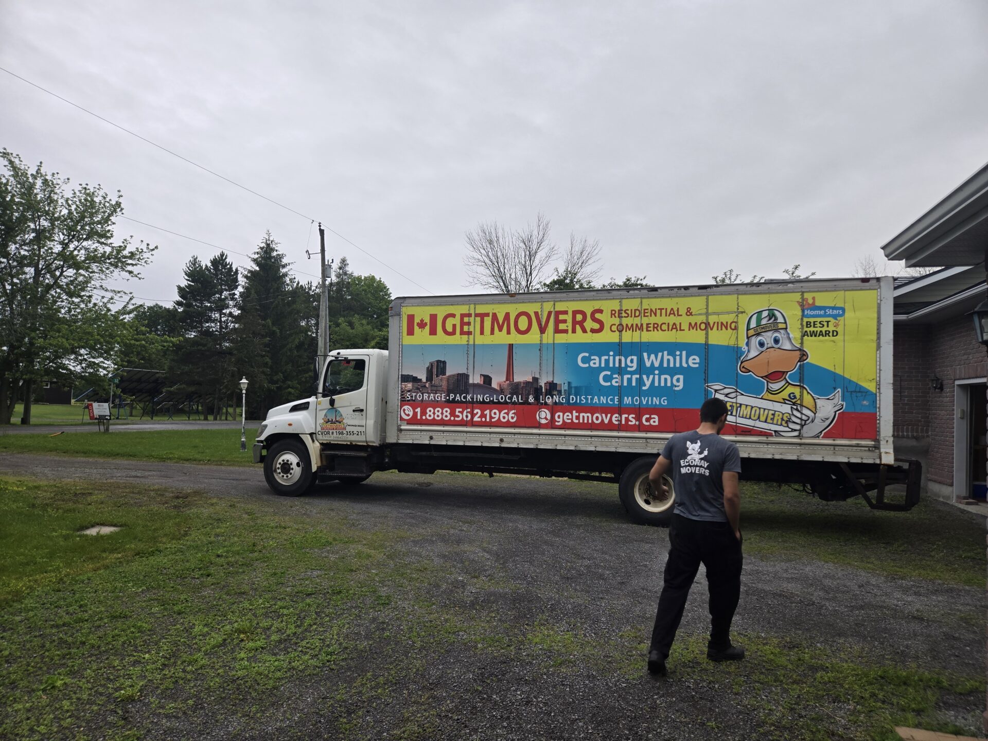 Moving truck being loaded on Wentworth St