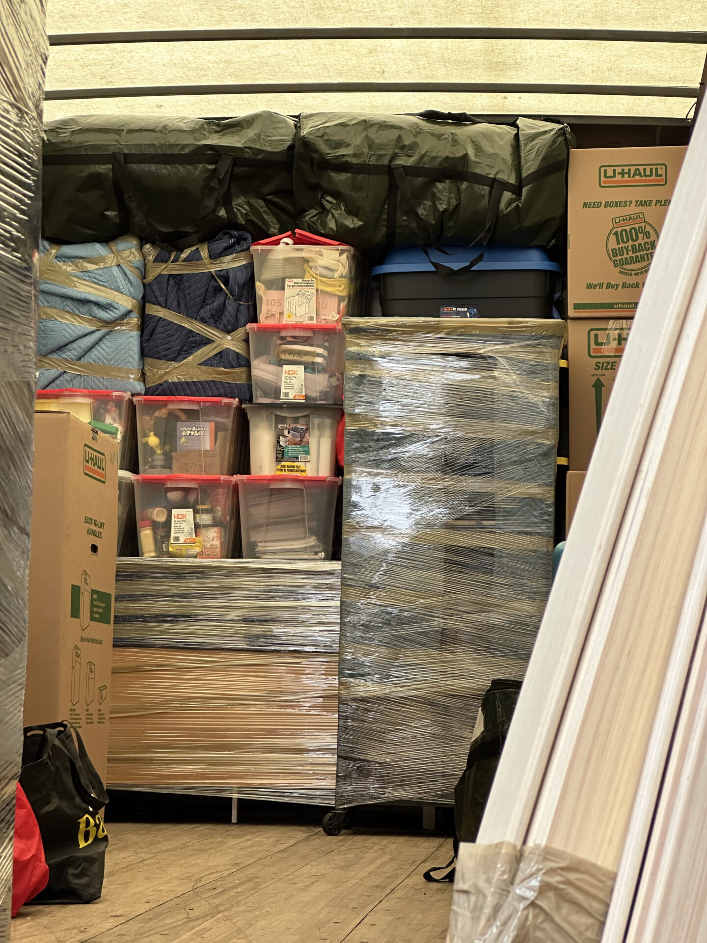 Columbus East to North Oshawa move — storage preparation